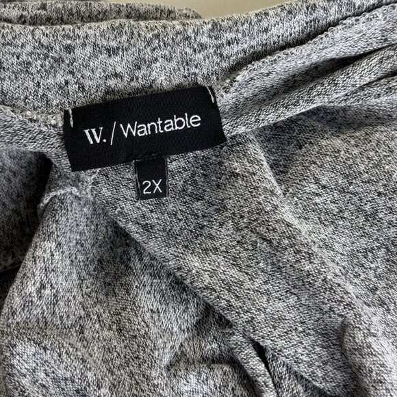 Wantable Heathered Grey Open Front Dolman 3/4 Sleeve Cardigan Sweater Size 2X - Picture 6 of 9